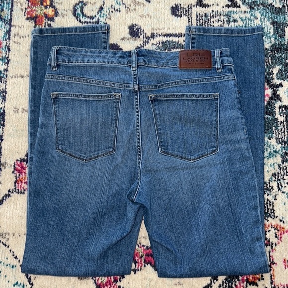 Lauren Ralph Lauren Premier Straight High Waisted Ocean Blue Wash Jeans sz 10 - Picture 2 of 6